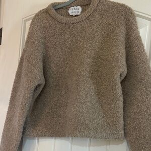 Le Bon Shoppe Taupe Cozy Crewneck Sweater